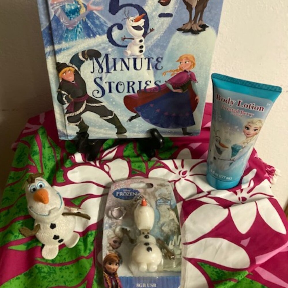 FROZEN LOT DISNEY 5 MINUTE FROZEN STORIES ANNA ELSA OLAF FLASH LOTION KEY NEWTAG